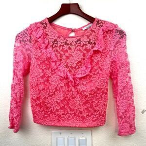 Womens Top Sz S Lace Stretchy Fairy  Whimsigoth Sheer Holiday Party Coquette